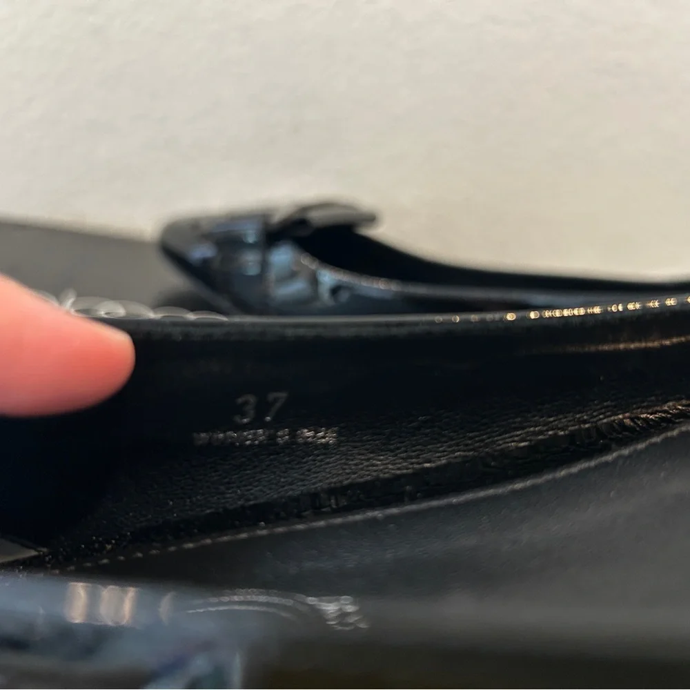 Tod's Link Ballet Flat Black Patent Leather, Size 37, New